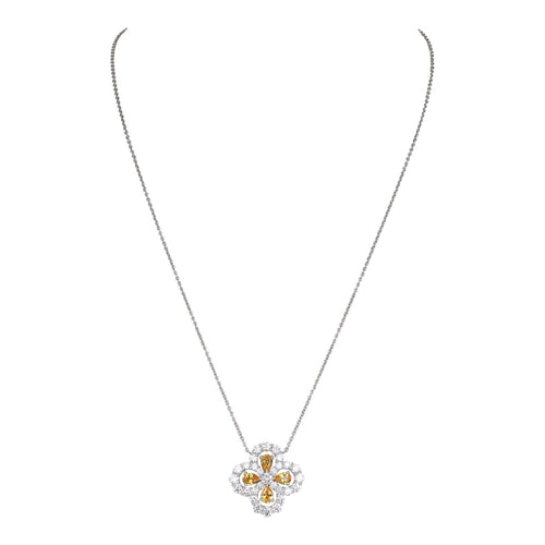 Harry Winston Loop Full Motif Pendant Yellow Sapphire and Diamond Platinum