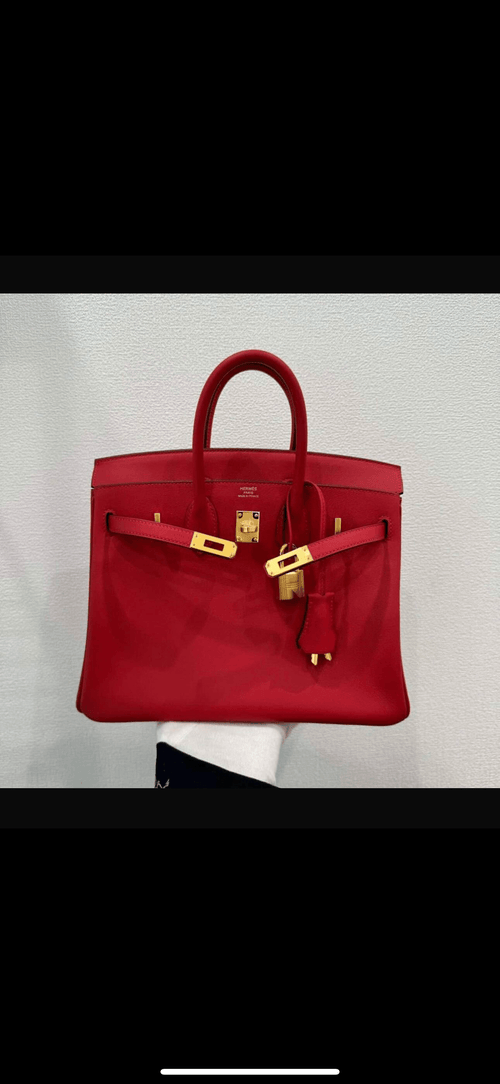 Hermes Birkin 25cm Vermillion Swift Leather