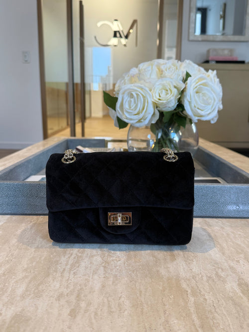 Chanel Mini Reissue 2.55 Black Velvet Handbag for JJ