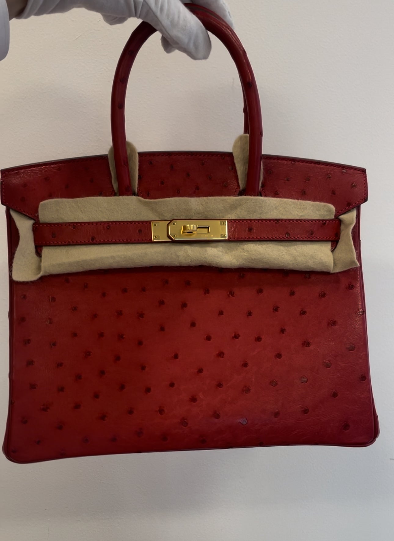 Hermes Birkin 30cm Rouge Vif Ostrich GHW – Madison Avenue Couture