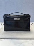 Hermes Black Pochette Lizard Palladium Hardware - Thumbnail View 1
