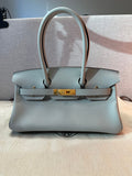 Sourced TW Hermes Shoulder Birkin Light 29 Bleu Glacier Evercolor Gold Hardware - Thumbnail View 1