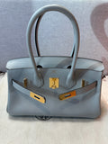Sourced TW Hermes Shoulder Birkin Light 29 Bleu Glacier Evercolor Gold Hardware - Thumbnail View 4