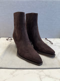 SOURCED Hermes Vegas Ankle Boots Marron Ebene Suede 39 EU - Thumbnail View 1