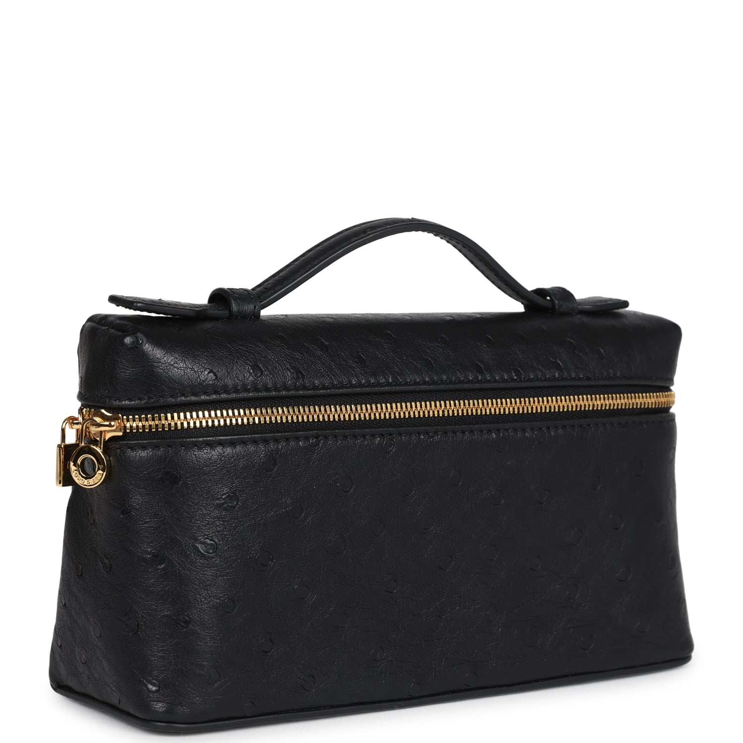 EXTRA POCKET L19 IN BLACK OSTRICH LEATHER