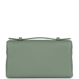 Loro Piana Extra Pocket L19 Pouch Sage Brush Leaves Grained Calfskin Silver Hardware