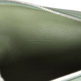 Loro Piana Extra Pocket L19 Pouch Sage Brush Leaves Grained Calfskin Silver Hardware