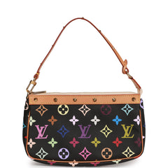 Vintage Louis Vuitton Monogram Multicolor Black Pochette Accessories