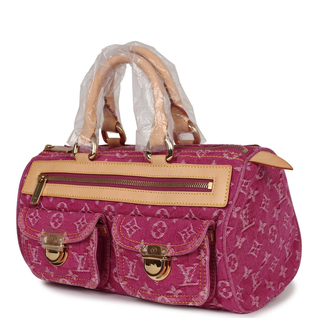 Louis Vuitton Pink Denim Monogram Denim Neo Speedy Bag - Yoogi's Closet