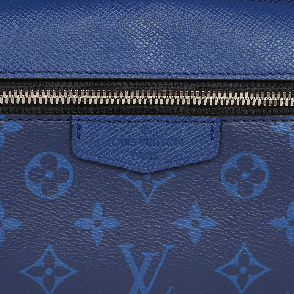 Louis Vuitton Outdoor Messenger Blue Taiga Monogram Silver Hardware