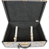 Pre-owned Louis Vuitton Since 1854 Alzer 60 Trunk Navy and White Jacquard Brass Hardware