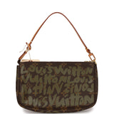 Vintage Louis Vuitton x Stephen Sprouse Pochette Accessories Khaki Graffiti Gold Hardware