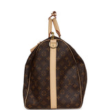Louis Vuitton Keepall Bandouliere 55 Brown Monogram Coated Canvas Brass Hardware