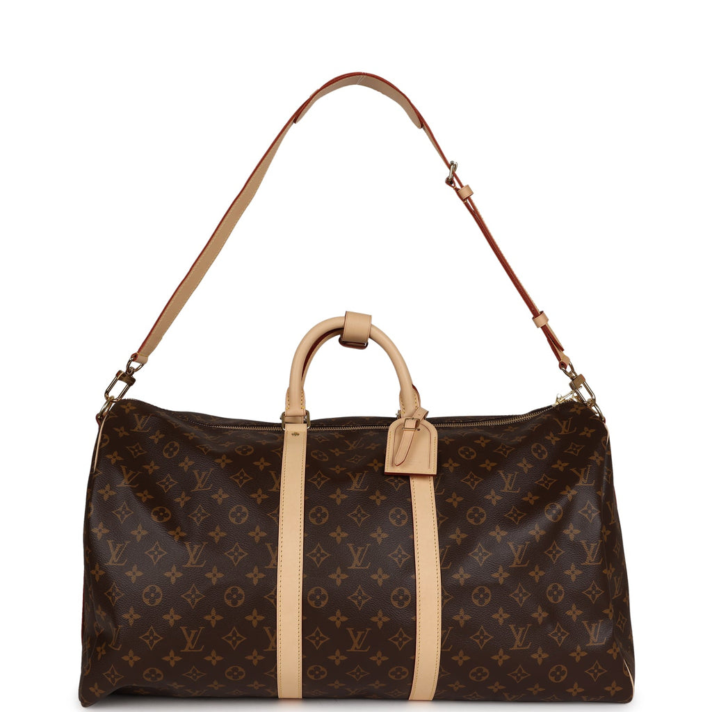 Louis Vuitton Keepall Bandouliere 55 Brown Monogram Coated Canvas