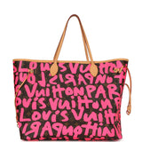 Pre-owned Louis Vuitton X Stephen Sprouse Neverfull GM Fuchsia Pink Monogram Graffiti