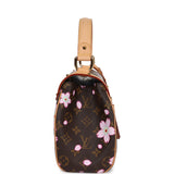 Vintage Louis Vuitton x Takashi Murakami Brown Monogram Cherry Blossom Sac Retro Gold Hardware