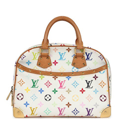 Vintage Louis Vuitton White Multicolor Monogram Trouville Gold Hardware