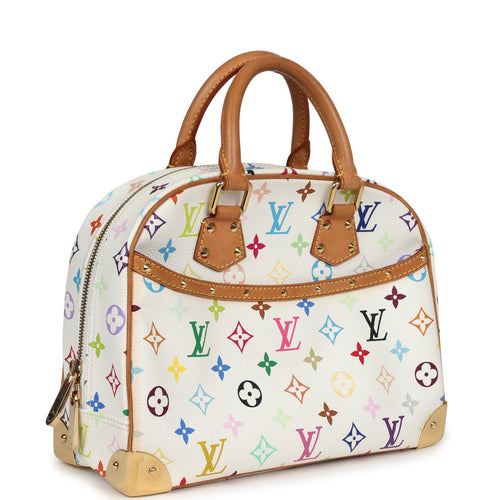 Vintage Louis Vuitton White Multicolor Monogram Trouville Gold Hardware