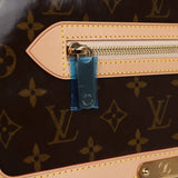 Vintage Louis Vuitton Tweedy Zip GM Brown Monogram Vinyl and Tweed Gold Hardware