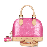 Louis Vuitton Alma BB Neon Pink Monogram Vernis Gold Hardware