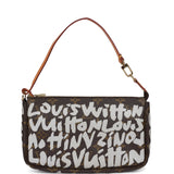 Vintage Louis Vuitton x Stephen Sprouse Pochette Accessories White Monogram Graffiti Gold Hardware