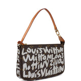 Vintage Louis Vuitton x Stephen Sprouse Pochette Accessories White Monogram Graffiti Gold Hardware