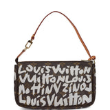 Vintage Louis Vuitton x Stephen Sprouse Pochette Accessories White Monogram Graffiti Gold Hardware