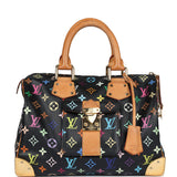 Pre-owned Louis Vuitton x Takashi Murakami Speedy 30 Black Multicolored Monogram Gold Hardware