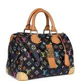 Pre-owned Louis Vuitton x Takashi Murakami Speedy 30 Black Multicolored Monogram Gold Hardware