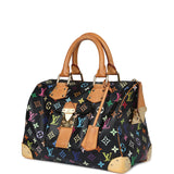 Pre-owned Louis Vuitton x Takashi Murakami Speedy 30 Black Multicolored Monogram Gold Hardware