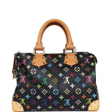 Pre-owned Louis Vuitton x Takashi Murakami Speedy 30 Black Multicolored Monogram Gold Hardware