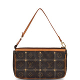 Pre-owned Louis Vuitton Pochette Accessories Brown Monogram Rivet Gold Hardware