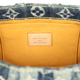 Vintage Louis Vuitton Mini Striped Pleaty Raye Shoulder Bag Blue Washed Monogram Denim Gold Hardware