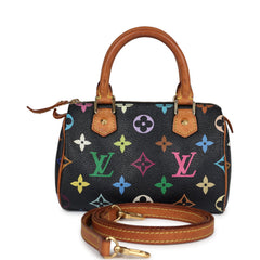 Vintage Louis Vuitton X Takashi Murakami Mini HL Speedy Black Monogram Multicolor Gold Hardware
