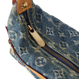 Pre-owned Louis Vuitton Baggy PM Blue Denim Monogram Gold Hardware