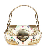 Pre-owned Louis Vuitton x Takashi Murakami Marilyn Bag White Multicolored Monogram Gold Hardware