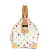 Pre-owned Louis Vuitton x Takashi Murakami Speedy 30 White Multicolor Monogram Gold Hardware