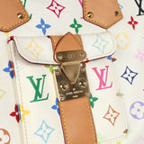 Pre-owned Louis Vuitton x Takashi Murakami Speedy 30 White Multicolor Monogram Gold Hardware