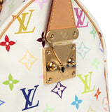 Pre-owned Louis Vuitton x Takashi Murakami Speedy 30 White Multicolor Monogram Gold Hardware