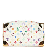 Pre-owned Louis Vuitton x Takashi Murakami Speedy 30 White Multicolor Monogram Gold Hardware