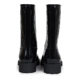 Louis Vuitton Drops Flat Half Boots Black Monogram Rubber 37 EU