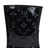 Louis Vuitton Drops Flat Half Boots Black Monogram Rubber 37 EU