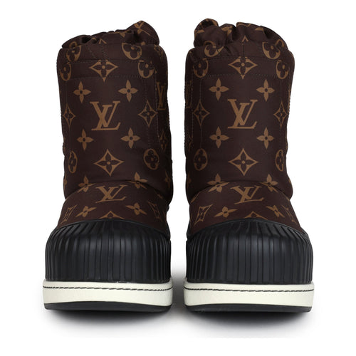 Louis Vuitton Polar Flat Half Boots Brown Monogram Nylon/Rubber 36 EU
