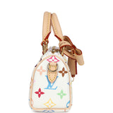 Louis Vuitton X Murakami Nano Speedy Bag White Multicolor Monogram Gold Hardware