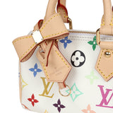 Louis Vuitton X Murakami Nano Speedy Bag White Multicolor Monogram Gold Hardware