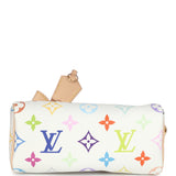 Louis Vuitton X Murakami Nano Speedy Bag White Multicolor Monogram Gold Hardware