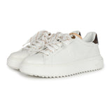 Louis Vuitton Time Out Sneakers White Leather and Brown Monogram Canvas 37 EU