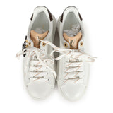 Louis Vuitton Time Out Sneakers White Leather and Brown Monogram Canvas 37 EU