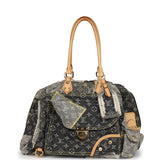 Pre-owned Louis Vuitton Patchwork Bowly Bag Grey Monogram Denim Gold Hardware