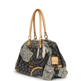 Pre-owned Louis Vuitton Patchwork Bowly Bag Grey Monogram Denim Gold Hardware